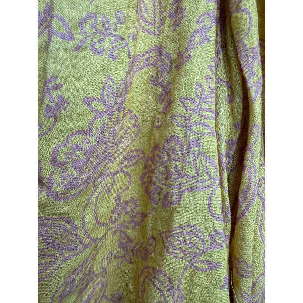 By Together Imogene Paisley Floral Blouse Top Women's Small Yellow Pink Tassels‎ - Picture 3 of 10